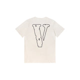 Vlone T Shirt Spring and Summer Embroidery Big V Letter