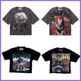 American bkys hot diamond bling glitter washed distressed retroloosepure cotton terry short-sleeved t-shirt