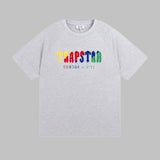 Factory direct trapstar rainbow letter gradient towel embroidery short sleeve t-shirt & fog high street shorts set