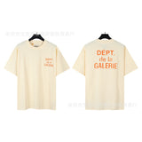 American classic series high street gall retro basic letter d print short sleeve t-shirt