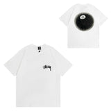 Summer running volume stussy short-sleeved t-shirt dice black eight ice cream comfy basics american couple summer t