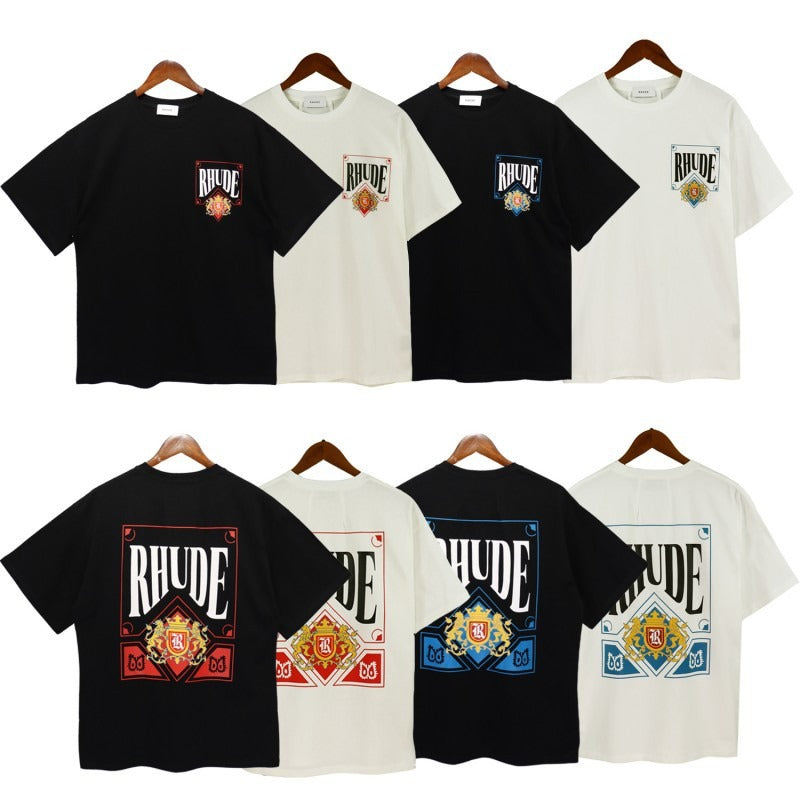 American rhu co-branded marlboro f formula traffic jam coconut tree sunset logo short-sleeved couple t