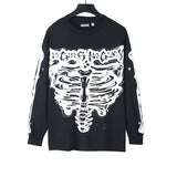 pa long sleeve t-shirt palm tree back letter big logo bat sleeve os dropped shoulders