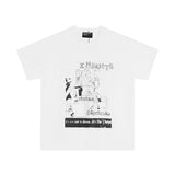 Erd: brooding rich kid - american retro portrait print rock 'n' roll hip-hop pocket oversized short sleeve tee