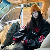 Unisex Baseball Jersey Embroidered Badge Alphabet Baseball Jacket