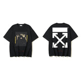 European and american spring/summer ow gradient arrow graphic crew neck short sleeve t-shirt