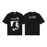 Erd rich second generation loose version american trend quiet eye printing round neck short sleeve t-shirt couple outfit