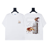 Summer off-white high quality pure cotton t-shirt printing short-sleeved t