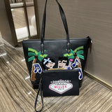 Chh Chrome Heart Leather Bag Embroidered Shoulder Bag Tote Bag