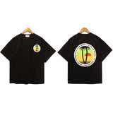 American rhu co-branded marlboro f formula traffic jam coconut tree sunset logo short-sleeved couple t