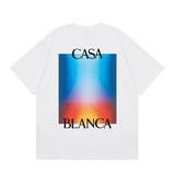 casa casablanca short-sleeved fantasy door letter logo printingstylish round neck short-sleeved t-shirt