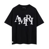amri washed distressed tiger head number & letter logo short sleeve t-shirt