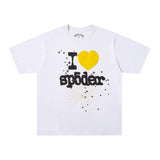 Spder hip hop singer youngthug foam letter couple short-sleeved t-shirt full of diamonds shorts