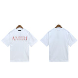 Cross-border wholesale correct version am splash ink flow paint camouflage starry sky graffiti letter short-sleeved high street couple t