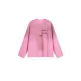 Ac letter print high street washed distressed vintage oversized short sleeve couple t-shirt