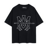 amri washed distressed tiger head number & letter logo short sleeve t-shirt