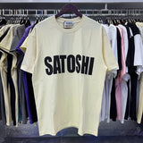 Wholesale american retrosatoshi hot diamond letters ripped washed distressedloose short sleeve t-shirt