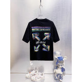 Spring/summer ow splatter graffiti arrow graphic crewneck short sleeve tee