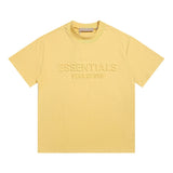essential double line fog shorts icon laminated stereo letter round neck couple pullover
