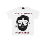 Erd: brooding rich kid - american retro portrait print rock 'n' roll hip-hop pocket oversized short sleeve tee
