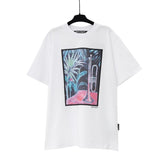 wholesale pa angel coconut tree flame letter logo graffiti paint short-sleeved t-shirt
