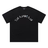 trap gradient letter tiger head short sleeve european and american high street trap star printing t-shirt loose s