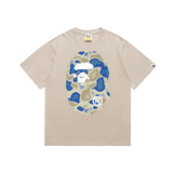 B@pe tshirtsssummertrendy ape head little monkey camouflage couple short sleeve round neck t-shirt men