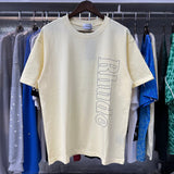 Rhude T Shirts Vertical Letter Printing Cotton Casual Short Sleeve Men and Women