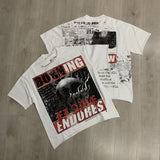 First row american trend high quality washed retro hot diamond casual short-sleeved t-shirt