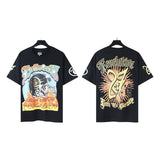 american trend high quality loose t-shirt pure cotton front and rear high-definition printing casualcoupletrendy short sleeves