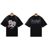 Cross-border wholesale correct version am splash ink flow paint camouflage starry sky graffiti letter short-sleeved high street couple t