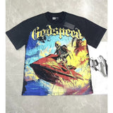 high version gods short sleeve heavy weight washed fog high street skull pure cottonprinting round