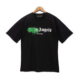 Cross-border pa spray-painted letter short-sleeved palm tree fog high street graffiti logo t