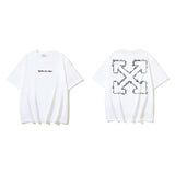 European and american spring/summer ow gradient arrow graphic crew neck short sleeve t-shirt
