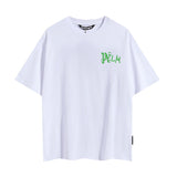 Summer trendy short-sleeve tee with back logo print - couple's fashion