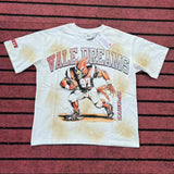 valley washed distressed printed short-sleeved hip-hop loose street t-shirt hooded