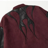 Unisex Baseball Jersey PU Jacket Vintage Loose Casual Baseball Jacket