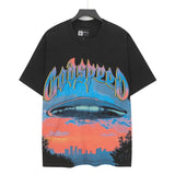 high version gods short sleeve heavy weight washed fog high street skull pure cottonprinting round