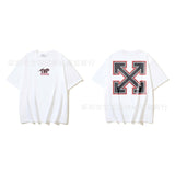 European and american spring/summer ow gradient arrow graphic crew neck short sleeve t-shirt