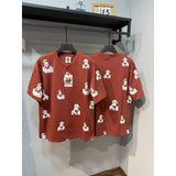 American asaali character print short sleeve t-shirt & trendy shorts set - summer collection