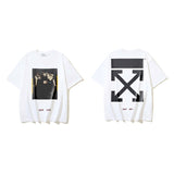 European and american spring/summer ow gradient arrow graphic crew neck short sleeve t-shirt