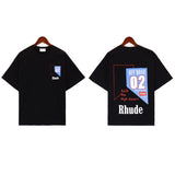 American rhu co-branded marlboro f formula traffic jam coconut tree sunset logo short-sleeved couple t