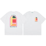 Summer collection: casa casablanca print oversized short-sleeve t-shirt - premium heavyweight cotton