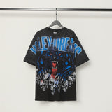 American valley washed distressed printing short-sleeved t-shirt valeforever hoodie sweatshirt long