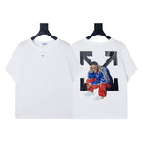 Summer off-white high quality pure cotton t-shirt printing short-sleeved t