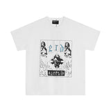 Erd: brooding rich kid - american retro portrait print rock 'n' roll hip-hop pocket oversized short sleeve tee