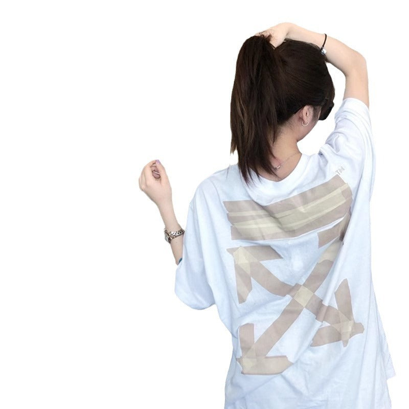【eu size】authentic off-white print watercolor splatter gradient arrow graffiti ow short sleeve couple tee