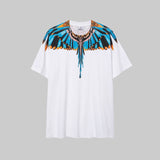 Correct version mb short-sleeved couple outfit colorful wings feather t-shirt marcelo european and american classic