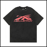 Hs american high street retro washed portrait short-sleeved t-shirt long sleeves sweatshirt hoodie
