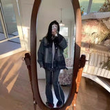 Unisex Baseball Jersey Spring and Autumn Washed Old Denim Jacket Loose Lapel Jacket